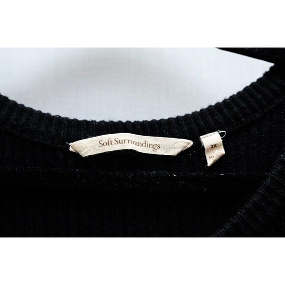 Soft Surroundings 2X Blacked ribbed Sweater Soft Comfy - Picture 2 of 5